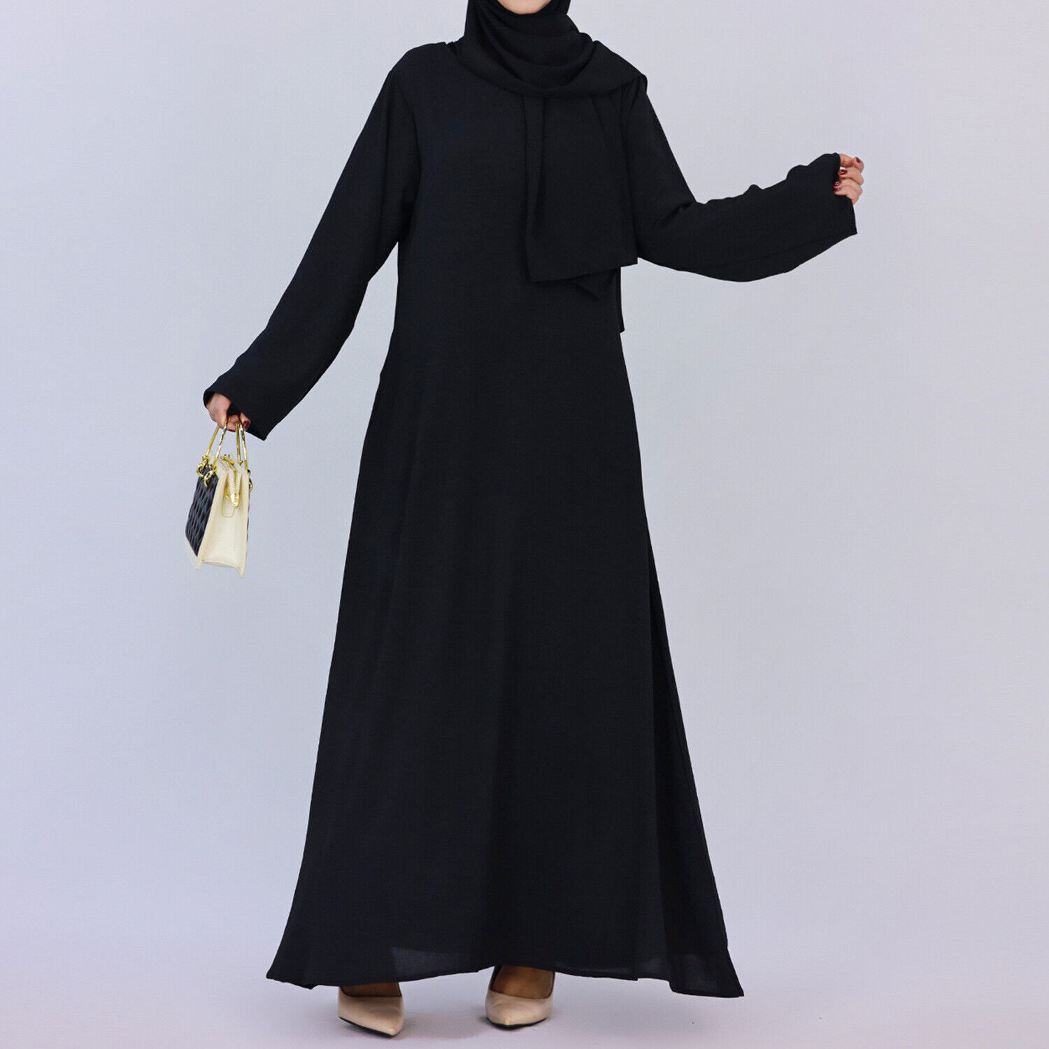Arab Kaftan Women Muslim Abaya Islamic Robe High Quality Plain Color Gauze Burqa