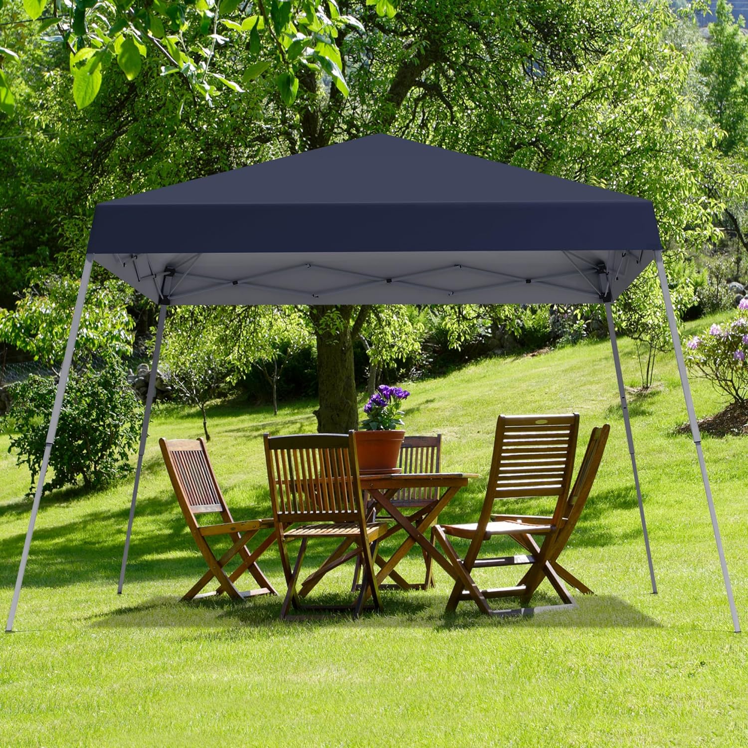 Pop Up Canopy Tent, 10X10 FT Outdoor Instant Slant Legs Gazebo Shelter with Bag