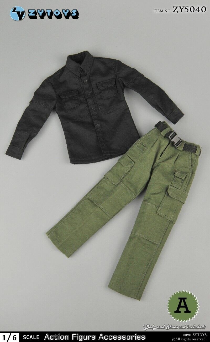 1/6 ZYTOYS ZY5040 PMC Shirt Combat Pants Clothes Set  Fit 12'' Figure Body Toy