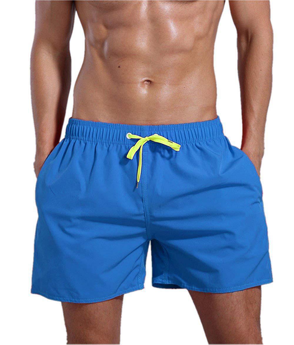 Mens Board Shorts Swim Shorts Trunks Swimwear Beach Summer Solid Pants Swimming