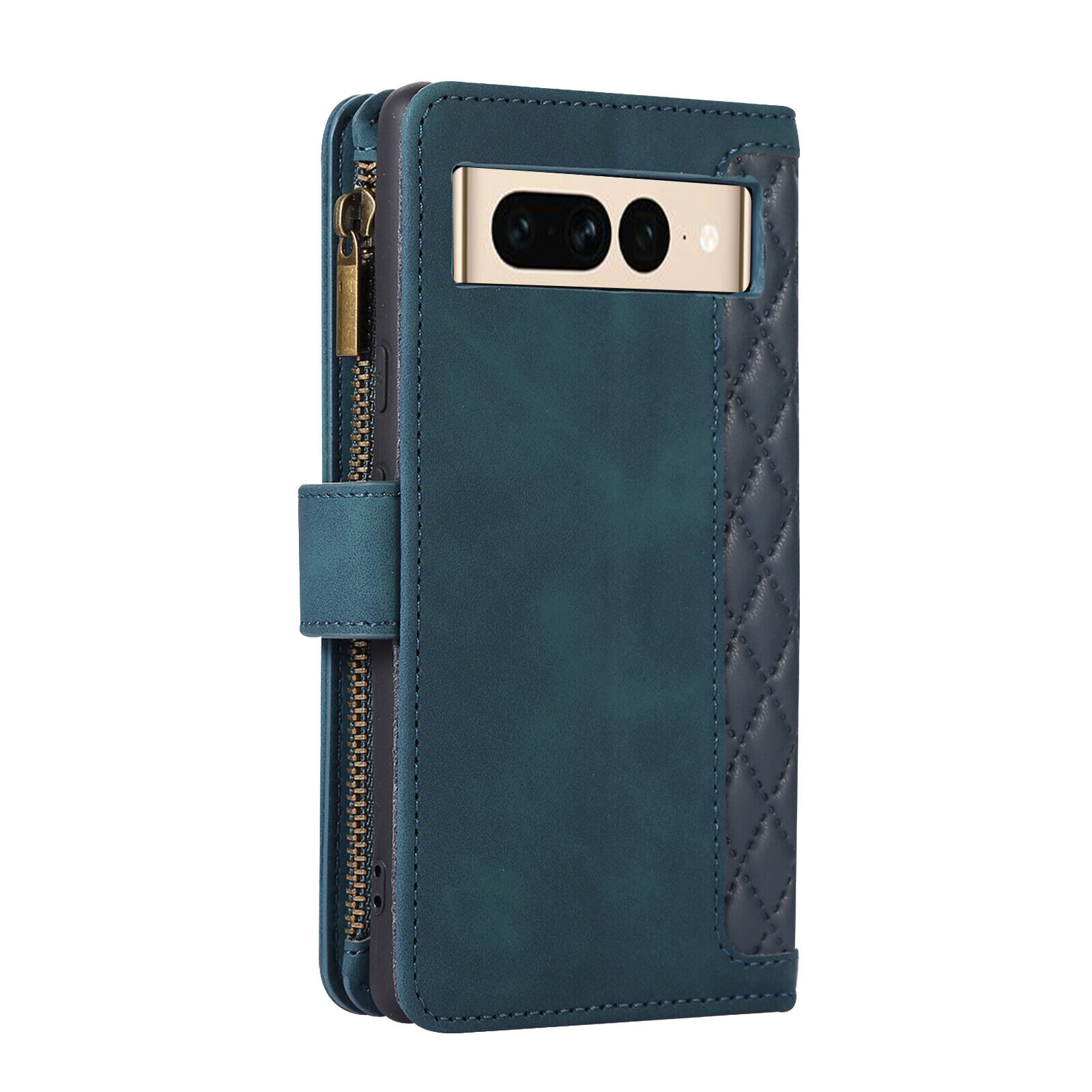 For Google Pixel 6 Pro 7A 8 Pro Zipper Leather Wallet Flip Case Crossbody Strap