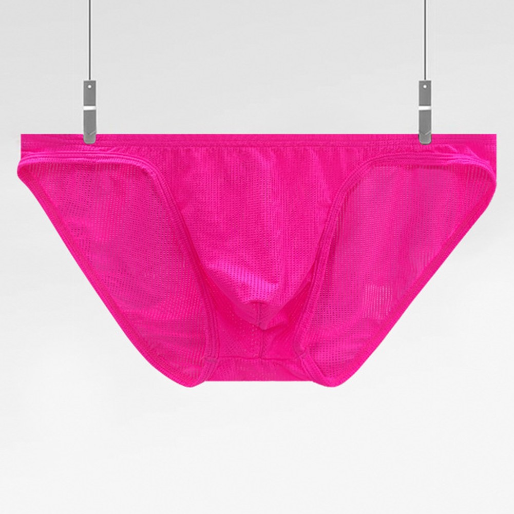 Mens Underpants Bikini Sexy Brief Solid Color Low Rise Mesh Briefs Underwear - Picture 21 of 23