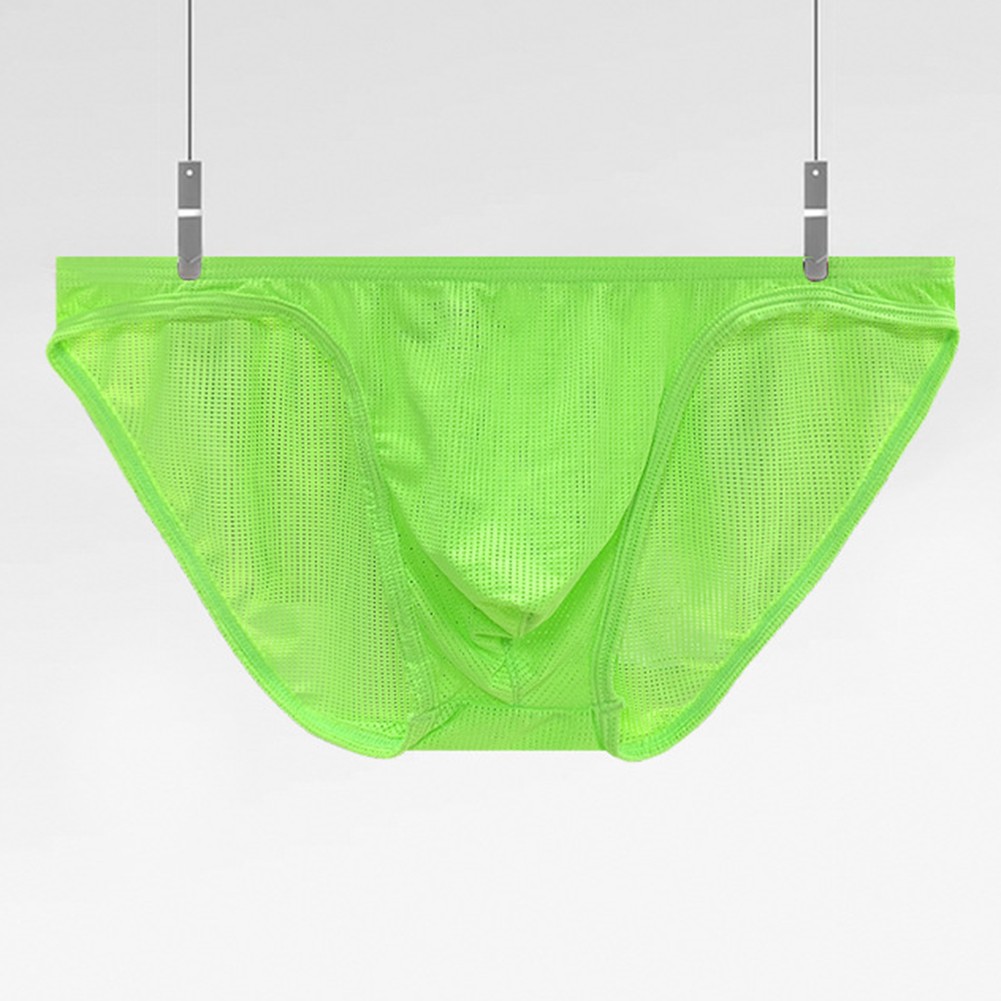 Mens Underpants Bikini Sexy Brief Solid Color Low Rise Mesh Briefs Underwear - Picture 15 of 23