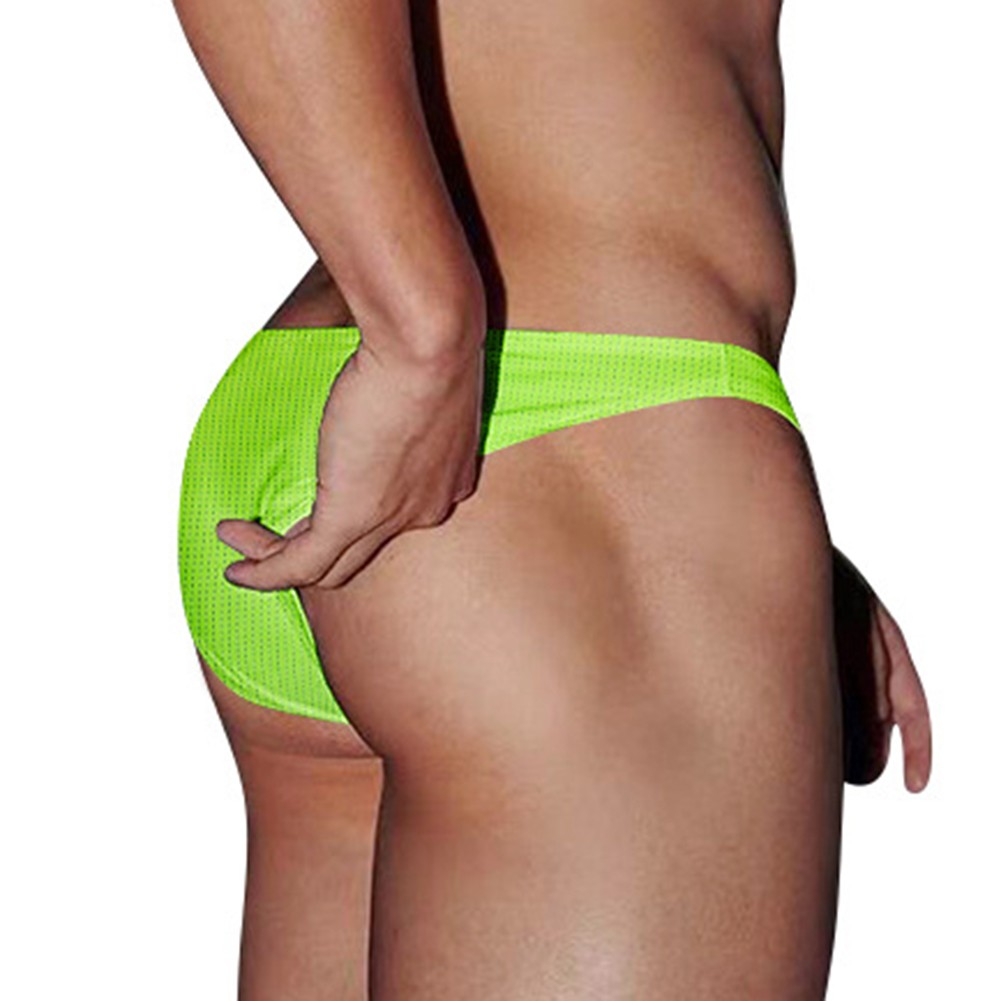 Mens Underpants Bikini Sexy Brief Solid Color Low Rise Mesh Briefs Underwear - Picture 16 of 23