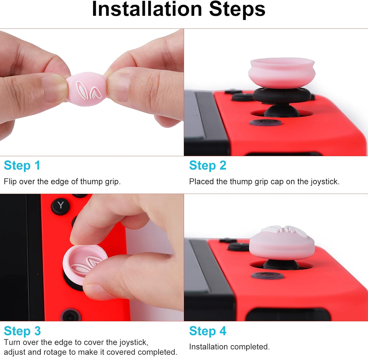 Thumb Grip Caps for Nintendo Switch/Lite/OLED, Joy-Stick Button Stick Cover Cap - Picture 7 of 21