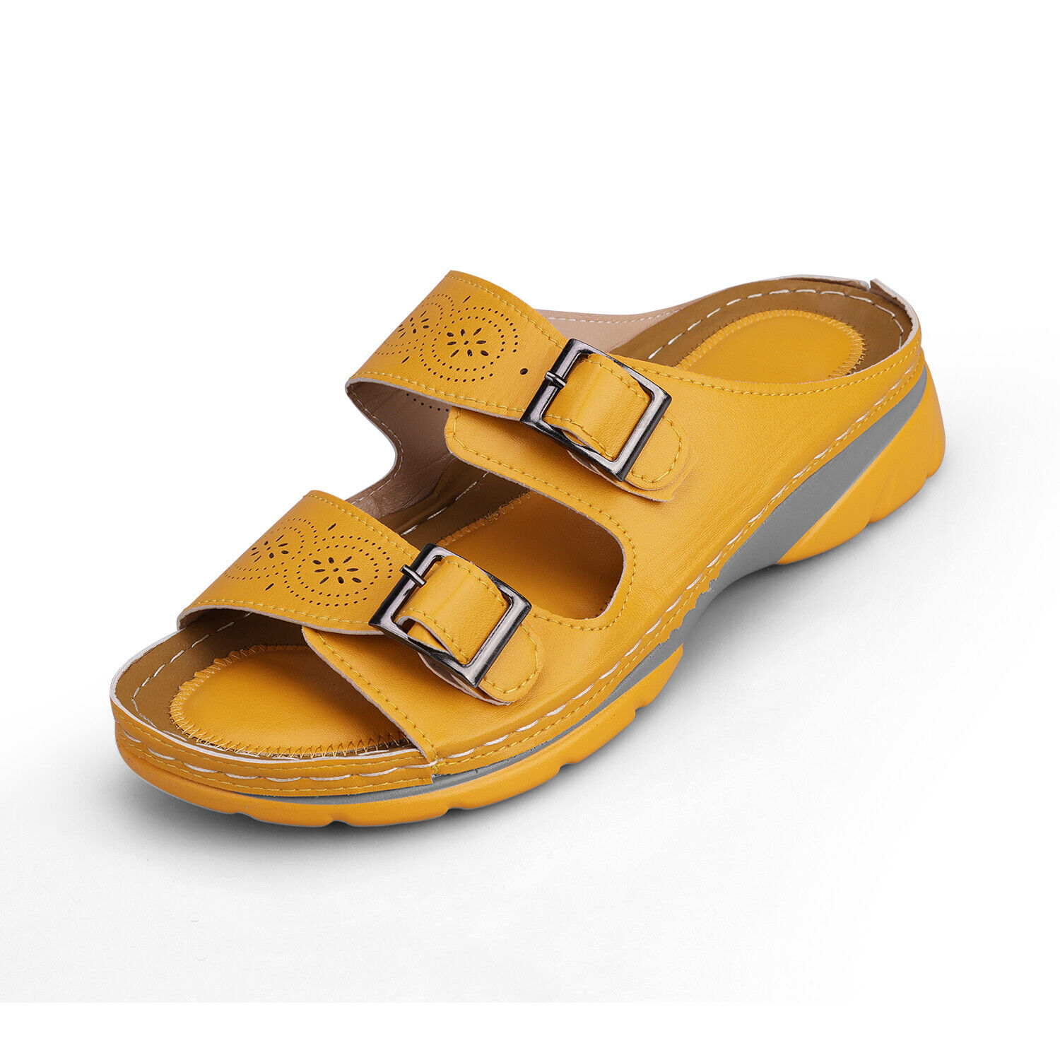 Low-Wedge Women Orthopedic Sandals Casual Flat Shoes Flip Flops Ladies Slippers - Picture 27 of 33