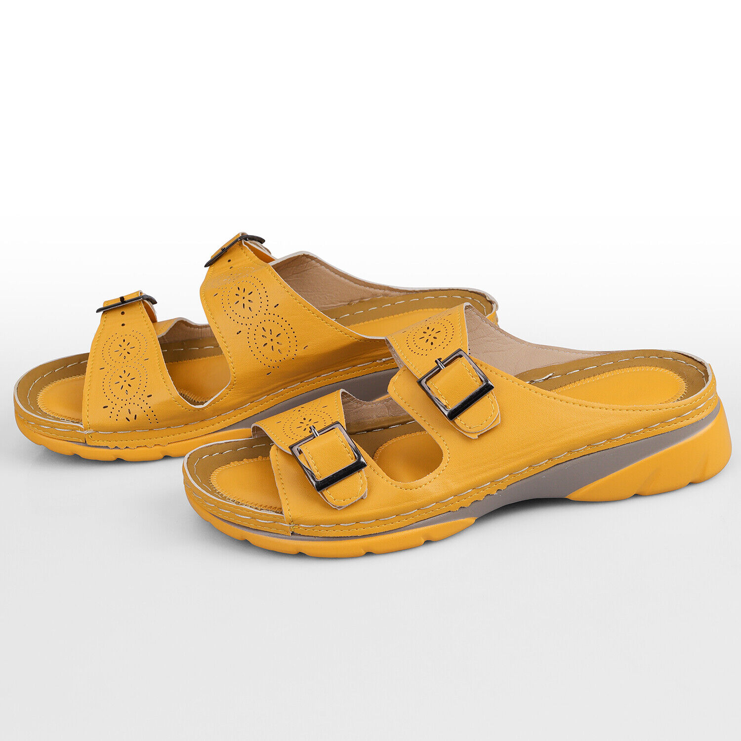 Low-Wedge Women Orthopedic Sandals Casual Flat Shoes Flip Flops Ladies Slippers - Picture 25 of 33
