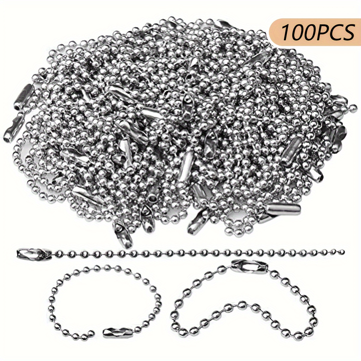 Bulk Ball Chain Set for Beaded Necklaces, Jewelry Making, 4IN 10CM