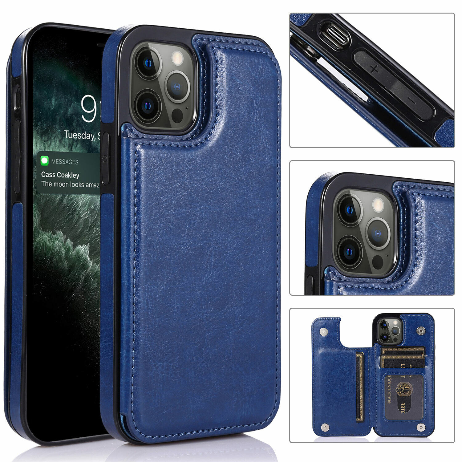 For iPhone 14 12 13 15 PRO MAX XS XR Wallet Card Case Cover Leather Magnetic