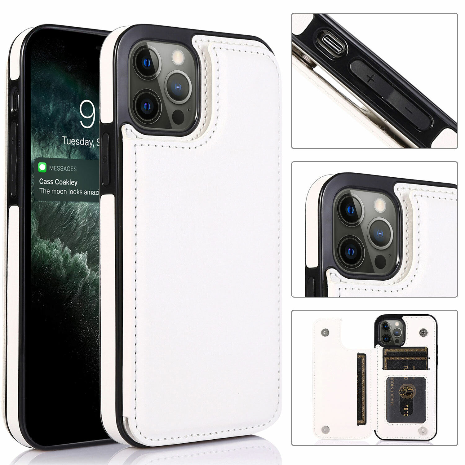 For iPhone 14 12 13 15 PRO MAX XS XR Wallet Card Case Cover Leather Magnetic