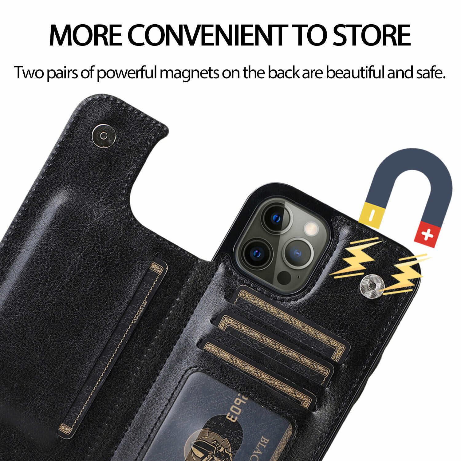 For iPhone 14 12 13 15 PRO MAX XS XR Wallet Card Case Cover Leather Magnetic