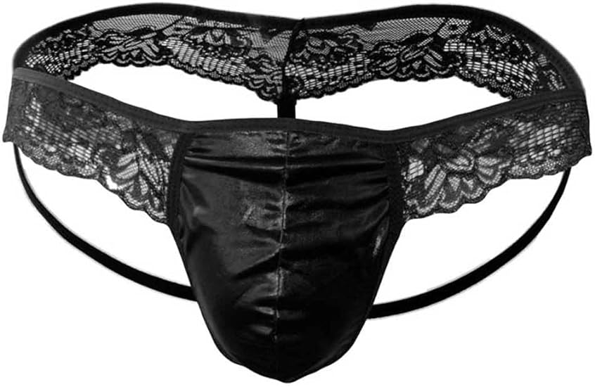 Men’s Pouch Lace Frilly Sissy Thong Panties Bikini Briefs T-back Thong G-string