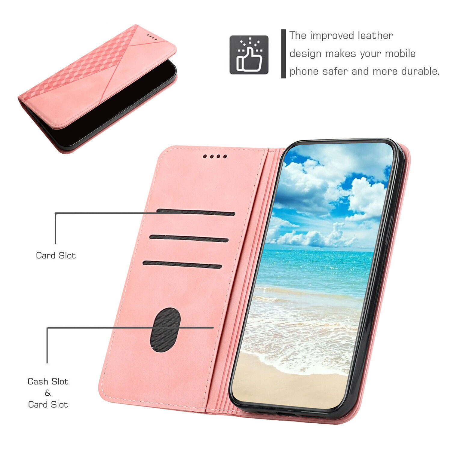 For iPhone 13 14 15 Pro Max 12 XR SE2 Magnetic Leather Wallet Case Flip Cover