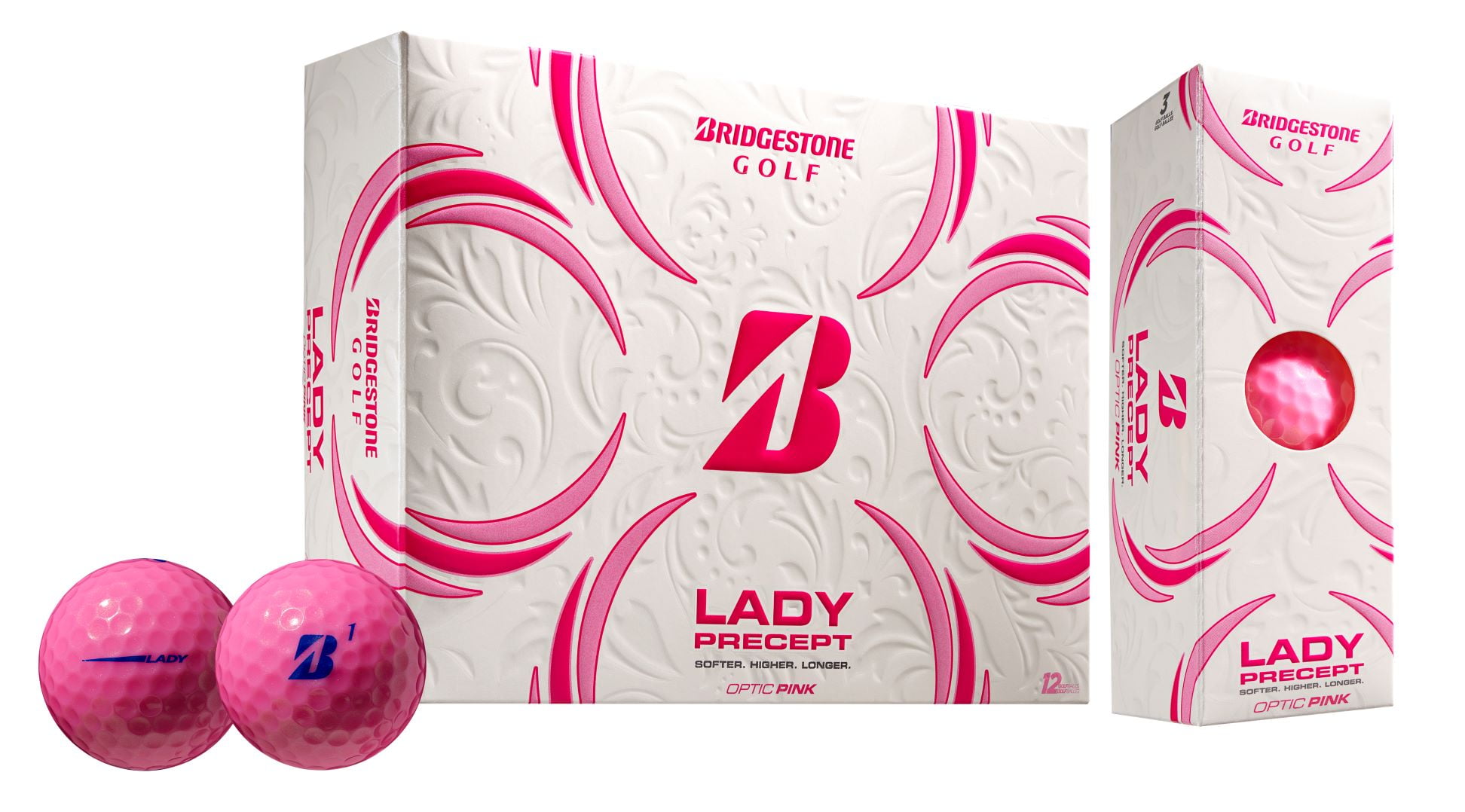 Bridgestone Lady Precept White Golf Balls, 12 Pack, White