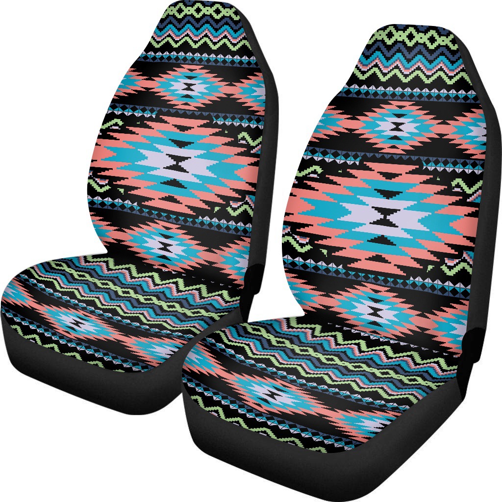 2Pcs Car Front Seat Covers Retro Tribal Element Pattern Universal Seat Cushion - Picture 13 of 16