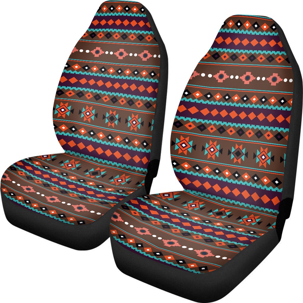 2Pcs Car Front Seat Covers Retro Tribal Element Pattern Universal Seat Cushion - Picture 15 of 16
