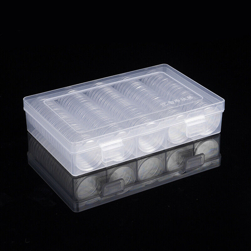 100Pcs Round Coinns Holder Cases, Clear Plastic Capsules (30mm/27mm) - Picture 7 of 7