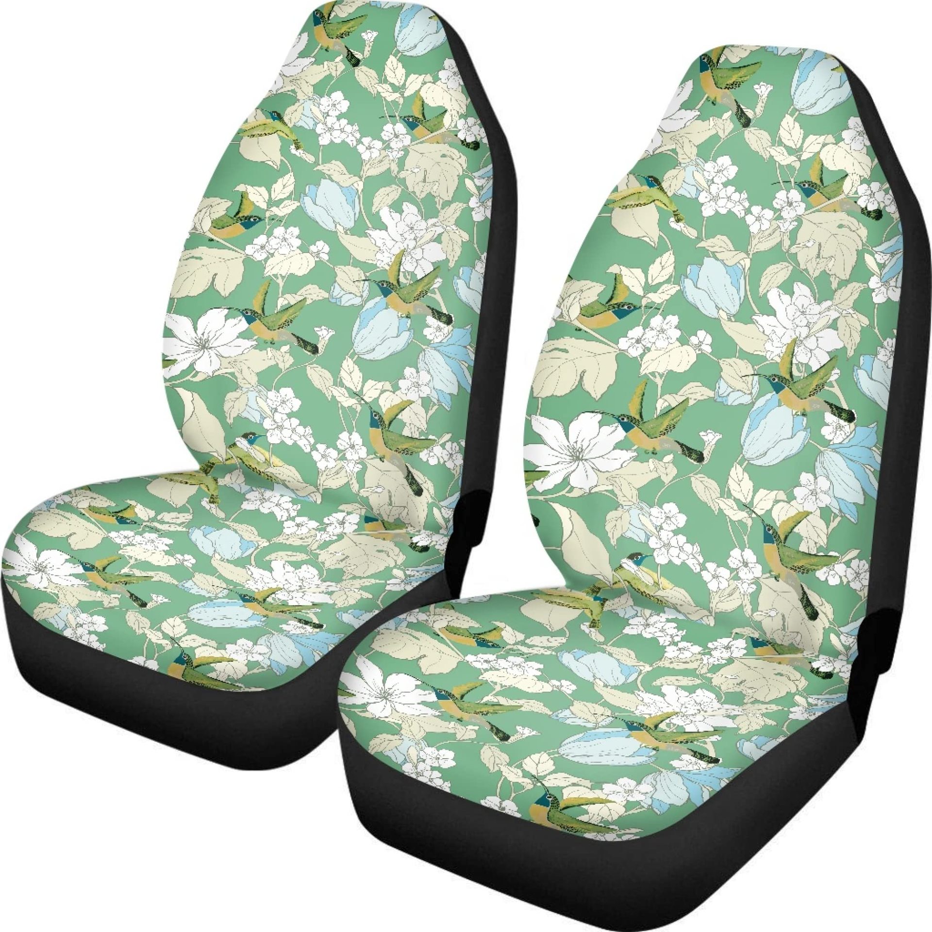 2Pc Car Front Seat Covers Colorful Flowers Print Universal Seat Cushion - Picture 11 of 15