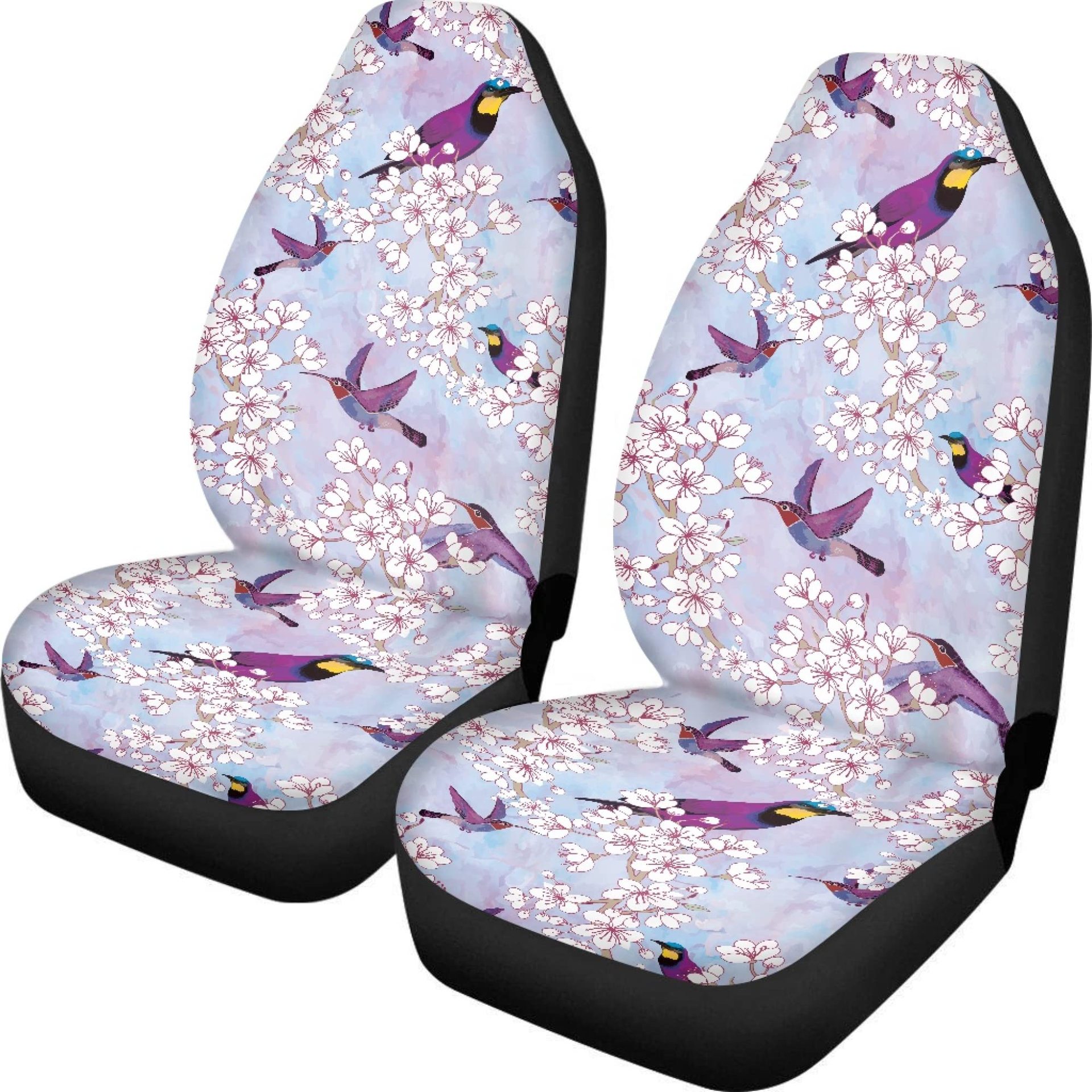 2Pc Car Front Seat Covers Colorful Flowers Print Universal Seat Cushion - Picture 12 of 15