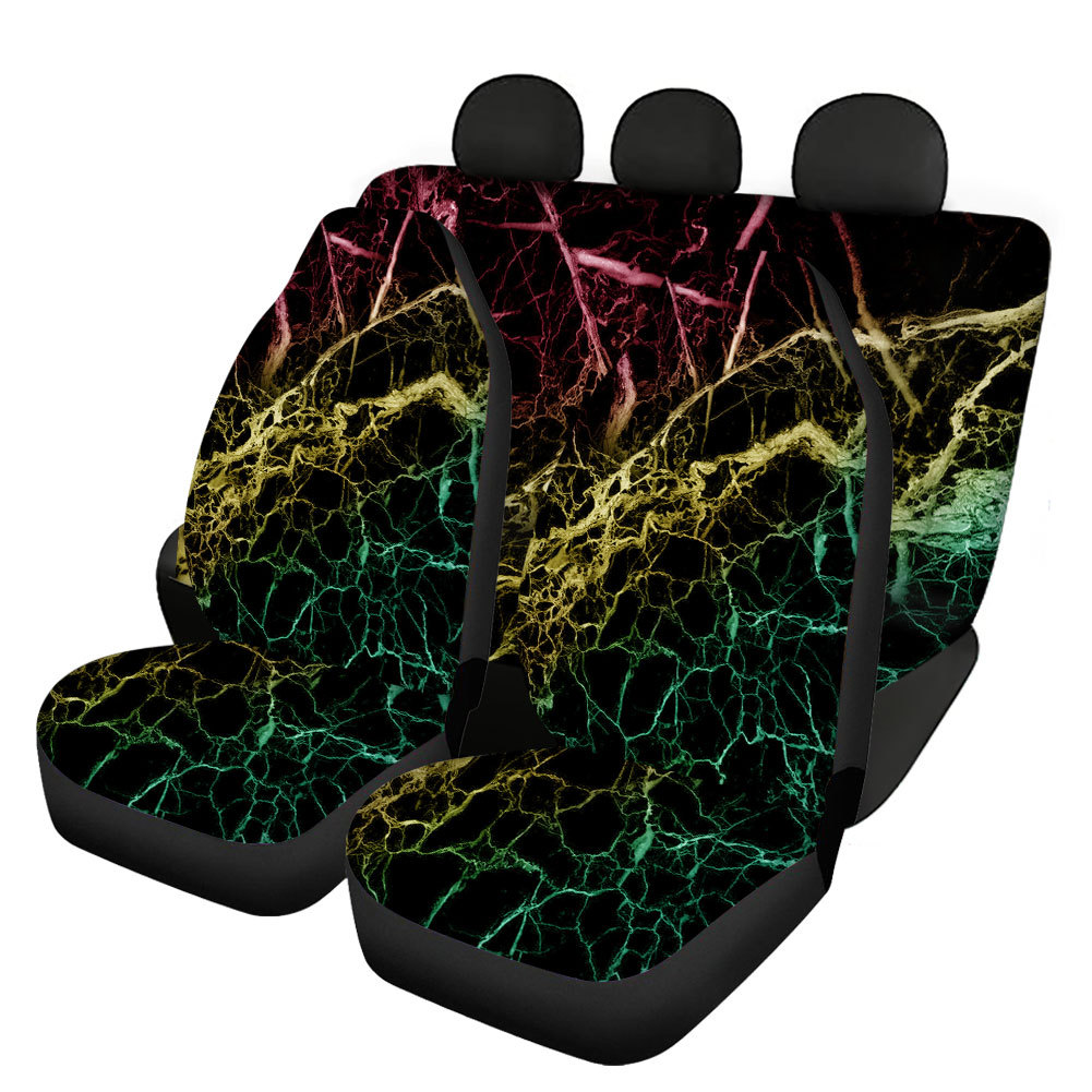 Chamomile Printing Universal Front Rear Car Seat Cover Auto 4 Pack Set for Women - Picture 10 of 11