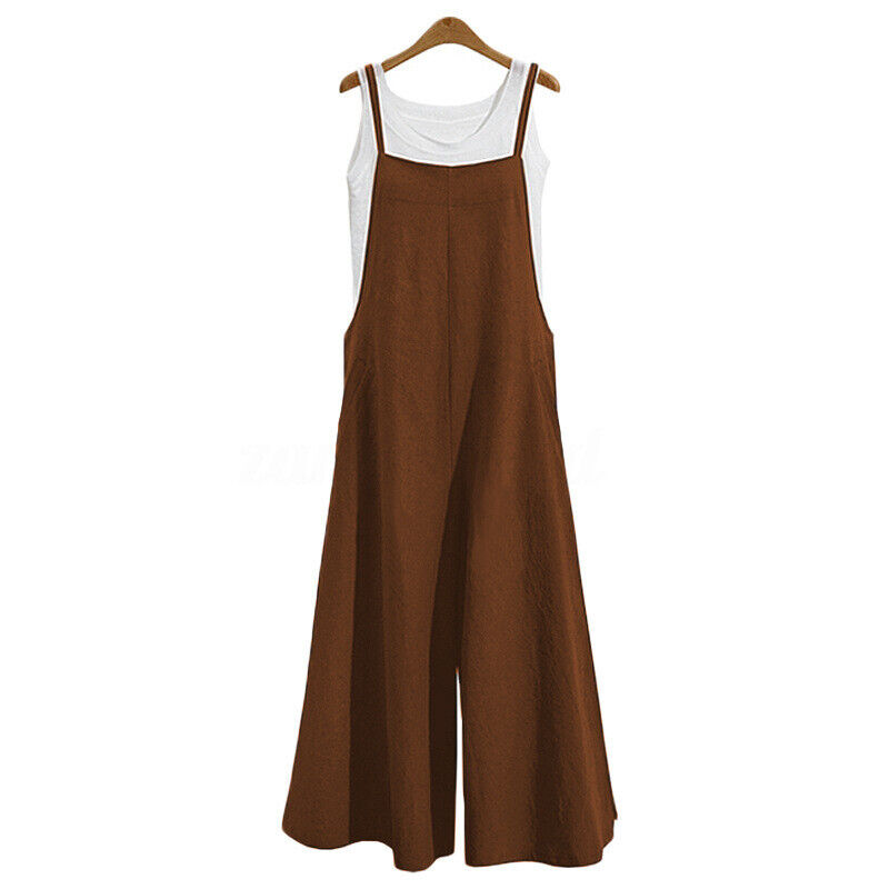 Damen Jumpsuit Strappy Loose Dungarees Romper Loose Pants Summer Plus Size - Bild 18 von 28