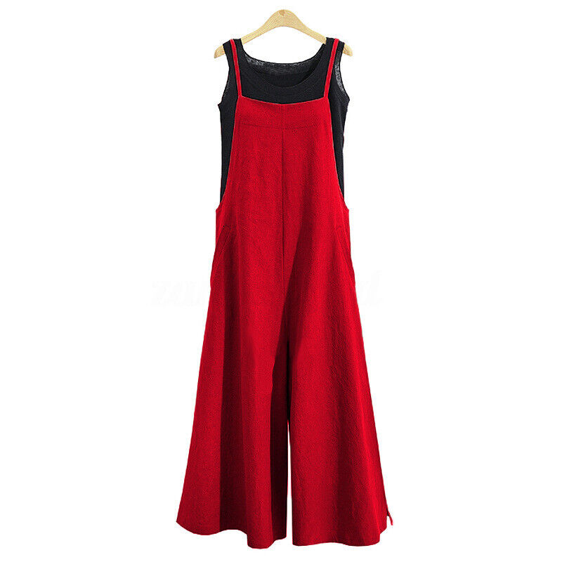 Damen Jumpsuit Strappy Loose Dungarees Romper Loose Pants Summer Plus Size - Bild 24 von 28