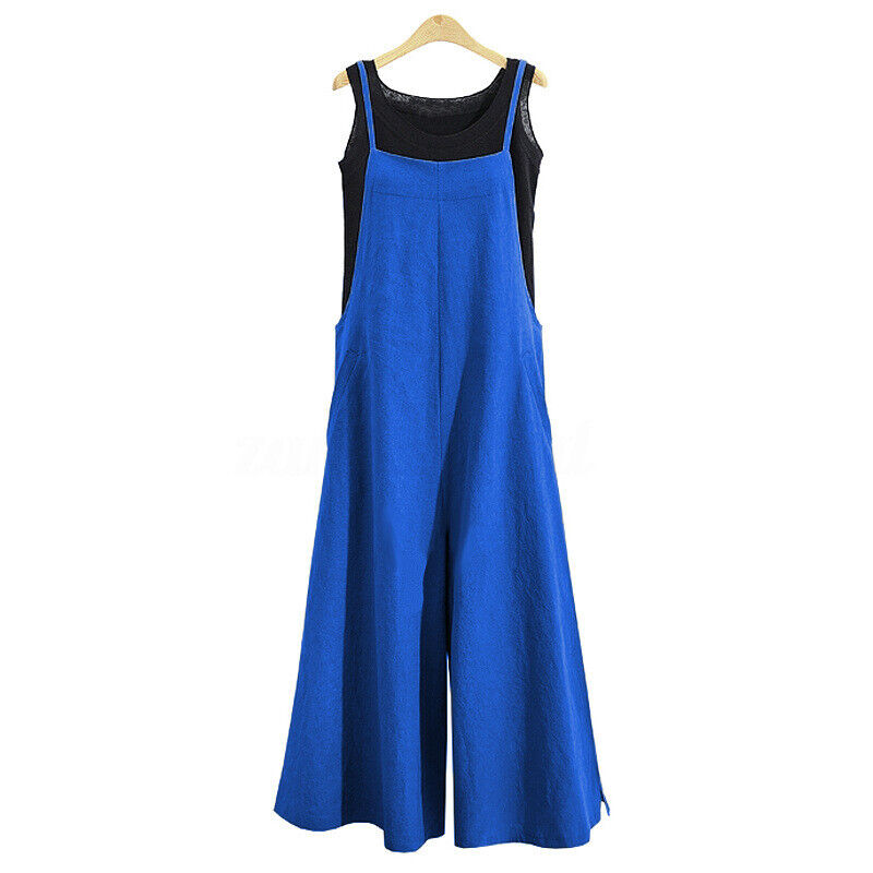 Damen Jumpsuit Strappy Loose Dungarees Romper Loose Pants Summer Plus Size - Bild 25 von 28