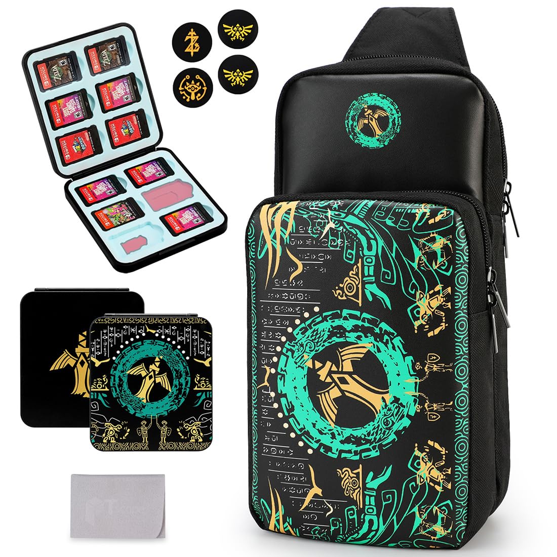 Travel Bag Kit for Nintendo Switch/Lite/OLED with Game Cartridge Box, Thumb Grip - Picture 8 of 21
