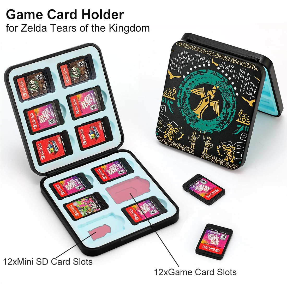 Travel Bag Kit for Nintendo Switch/Lite/OLED with Game Cartridge Box, Thumb Grip - Picture 12 of 21