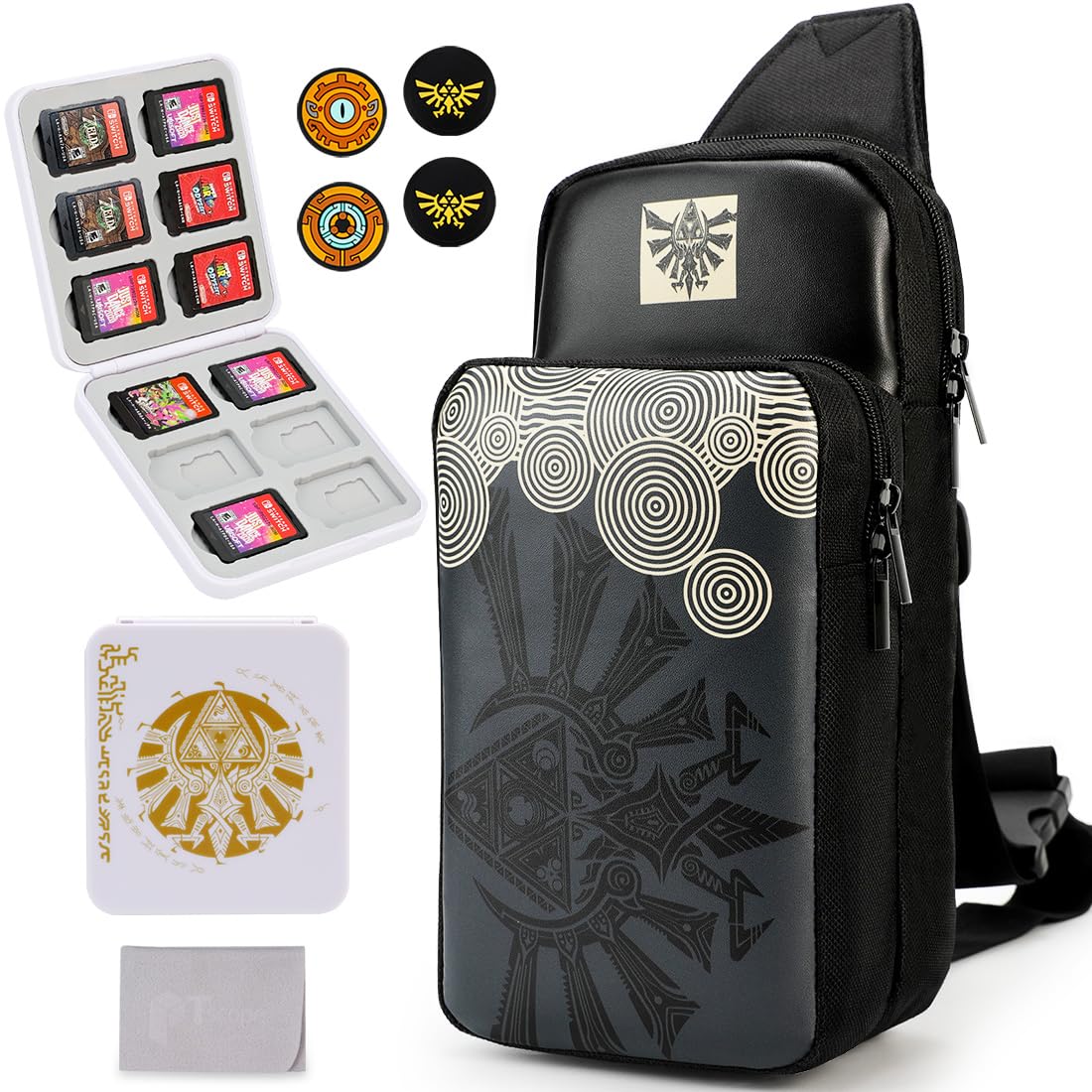 Travel Bag Kit for Nintendo Switch/Lite/OLED with Game Cartridge Box, Thumb Grip - Picture 15 of 21