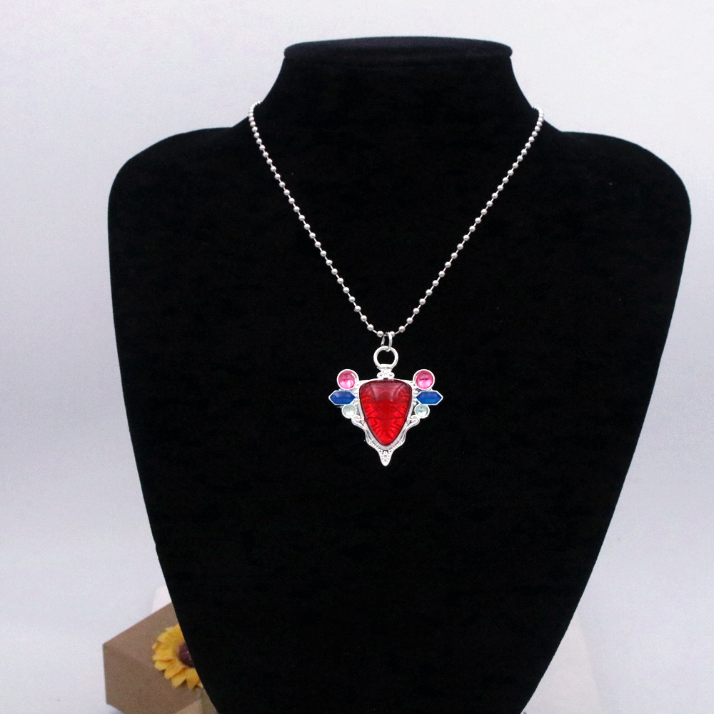 Jojo's Bizarre Adventure Super Red Stone of Aja Necklaces Cosplay Prop Pendant - Picture 8 of 10