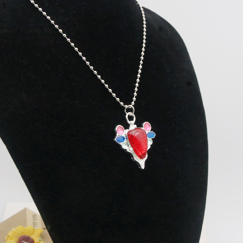 Jojo's Bizarre Adventure Super Red Stone of Aja Necklaces Cosplay Prop Pendant - Picture 9 of 10