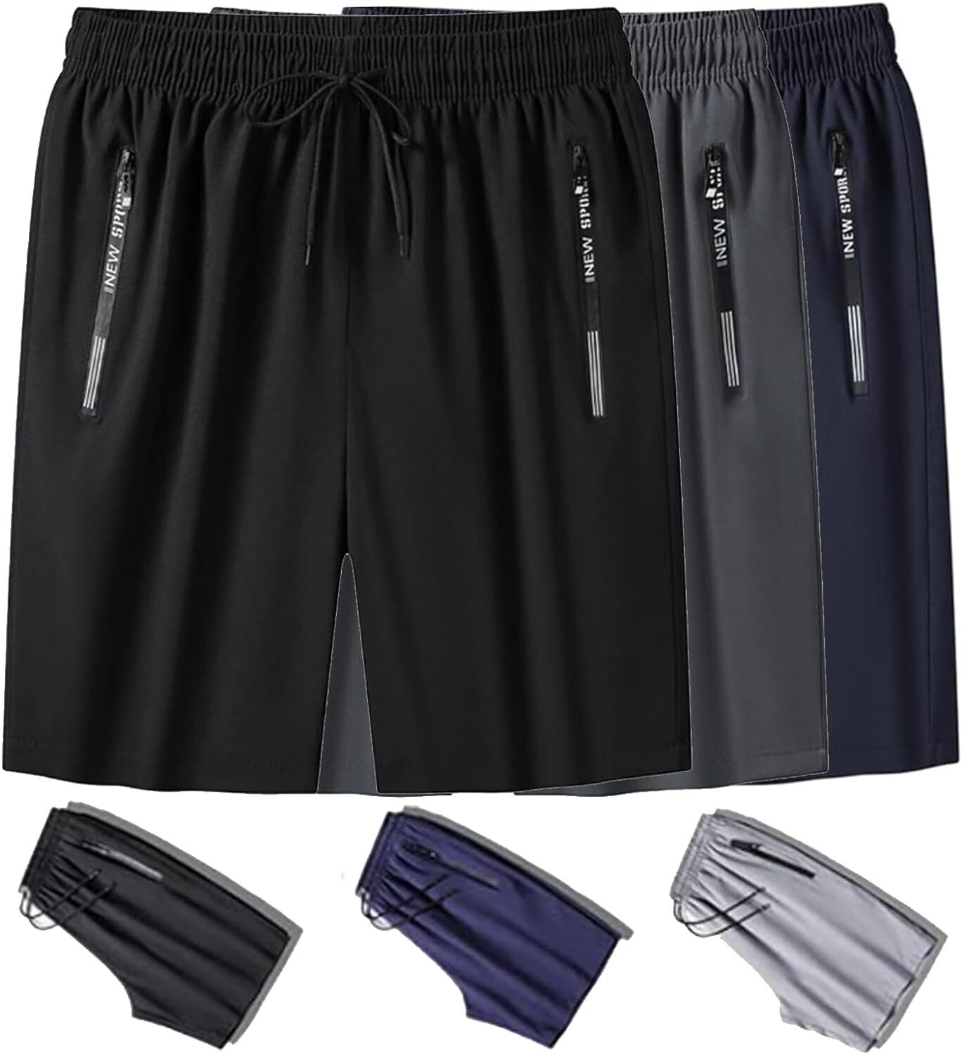Pantalones Cortos Lanenow para Mujer y Hombre Icedactive-Unisex Seda Hielo Secado Rápido Pantalones Cortos - Imagen 8 de 56