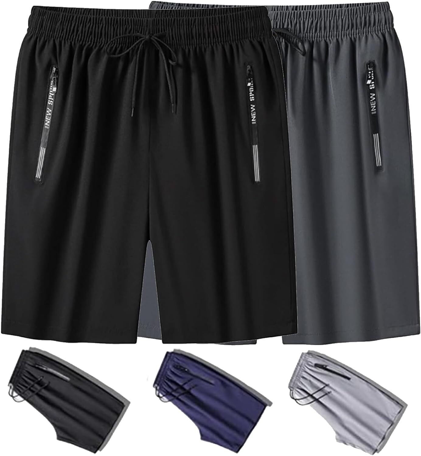 Pantalones Cortos Lanenow para Mujer y Hombre Icedactive-Unisex Seda Hielo Secado Rápido Pantalones Cortos - Imagen 29 de 56