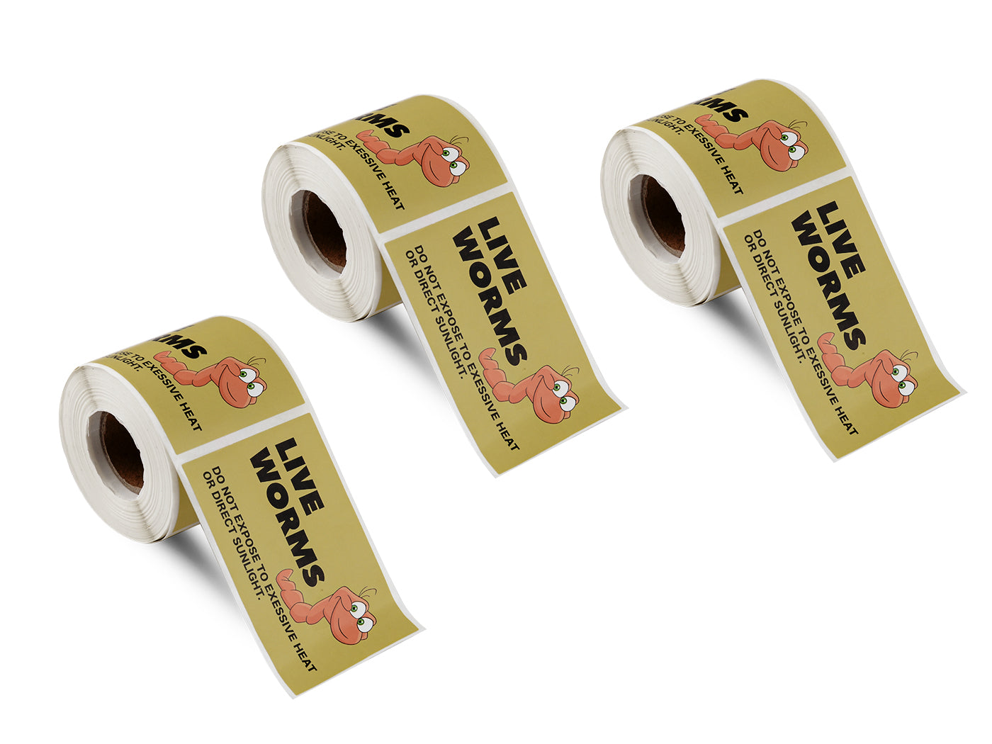 1.9"x 2.9" 200 Sticker Label Per Roll LIVE WORMS Do Not Expose to Excessive Heat - Picture 11 of 11