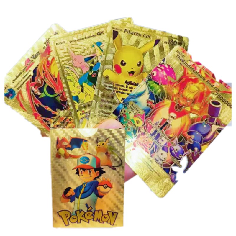 Collection Pokémon Pikachu Gold Foil Card EX Card 55PCS No Repeats Gift - Picture 20 of 22
