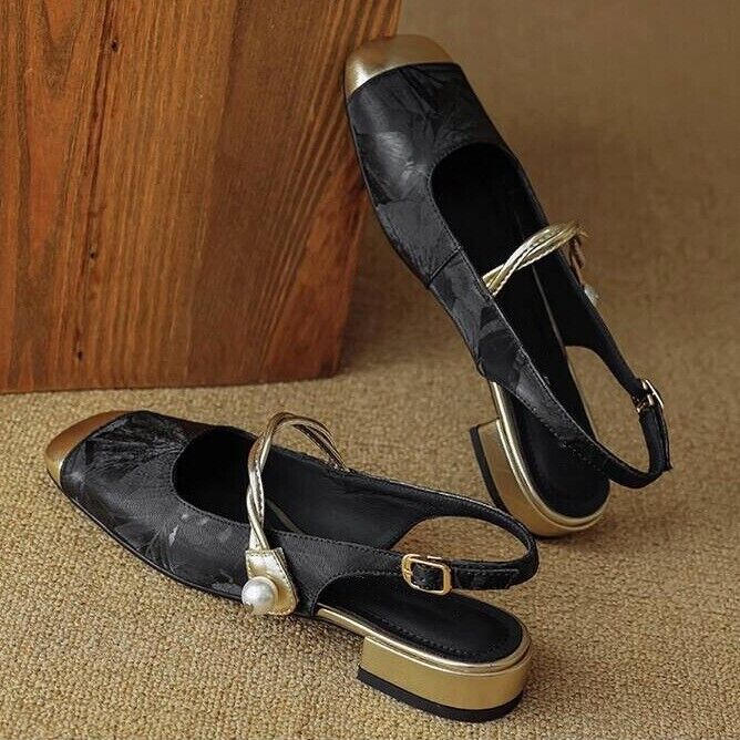 Women Square Toe Low Heel Mary Jane Shoes Chinese Sandalsladies Style Party Shoe - Picture 25 of 27