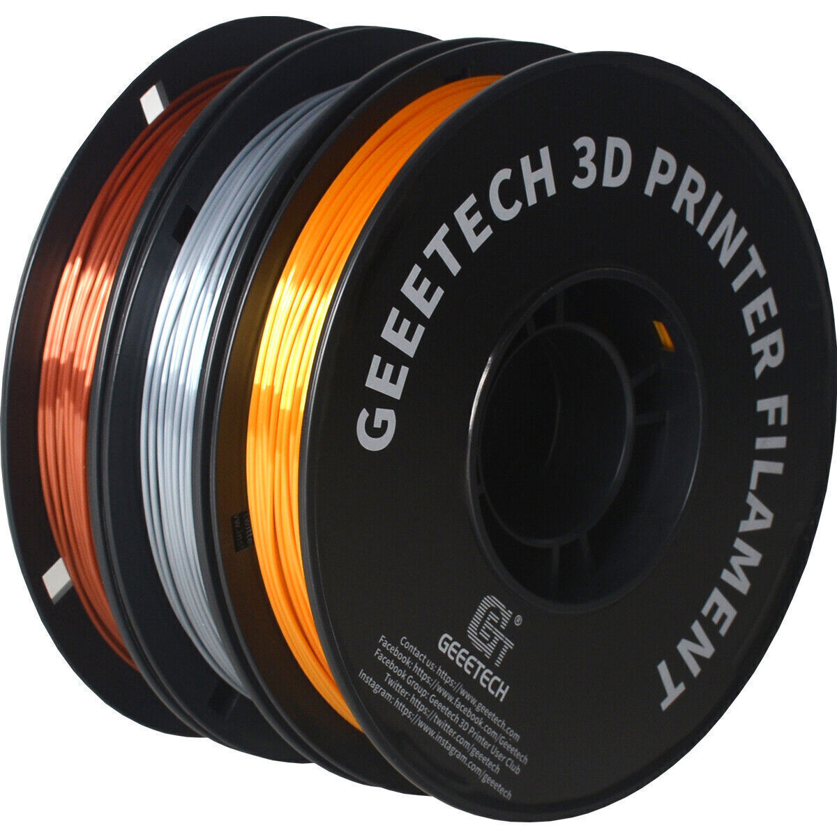 Geeetech 3D Printer Filament Silk PLA Tricolor 1.75mm 1KG/roll Consumables - Picture 8 of 19