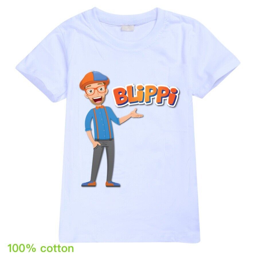 New BLiPPi T-shirt Kids Children Short Sleeve 100% Cotton Summer Casual Tee Tops - Picture 23 of 34