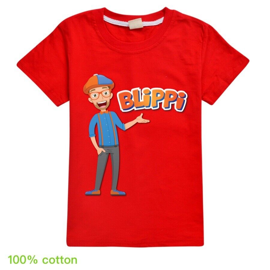 New BLiPPi T-shirt Kids Children Short Sleeve 100% Cotton Summer Casual Tee Tops - Picture 30 of 34
