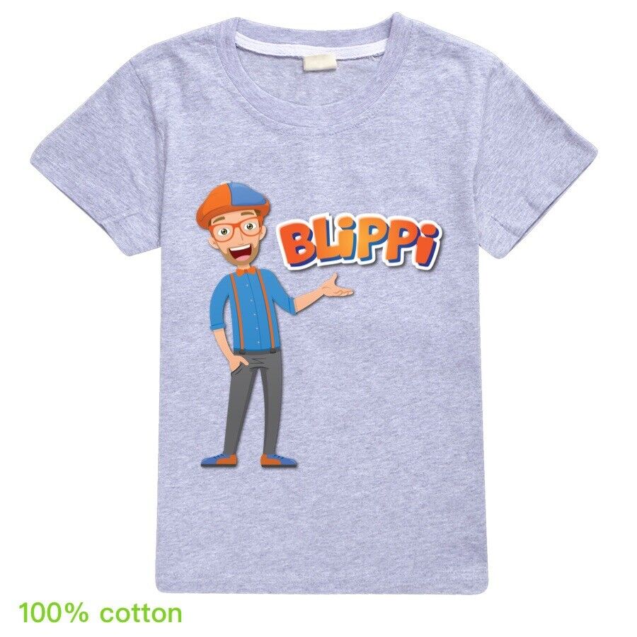 New BLiPPi T-shirt Kids Children Short Sleeve 100% Cotton Summer Casual Tee Tops - Picture 32 of 34