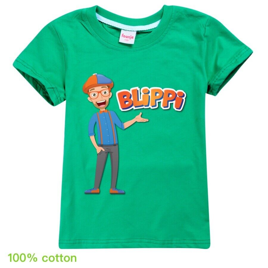 New BLiPPi T-shirt Kids Children Short Sleeve 100% Cotton Summer Casual Tee Tops - Picture 33 of 34