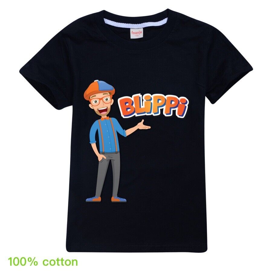 New BLiPPi T-shirt Kids Children Short Sleeve 100% Cotton Summer Casual Tee Tops - Picture 34 of 34