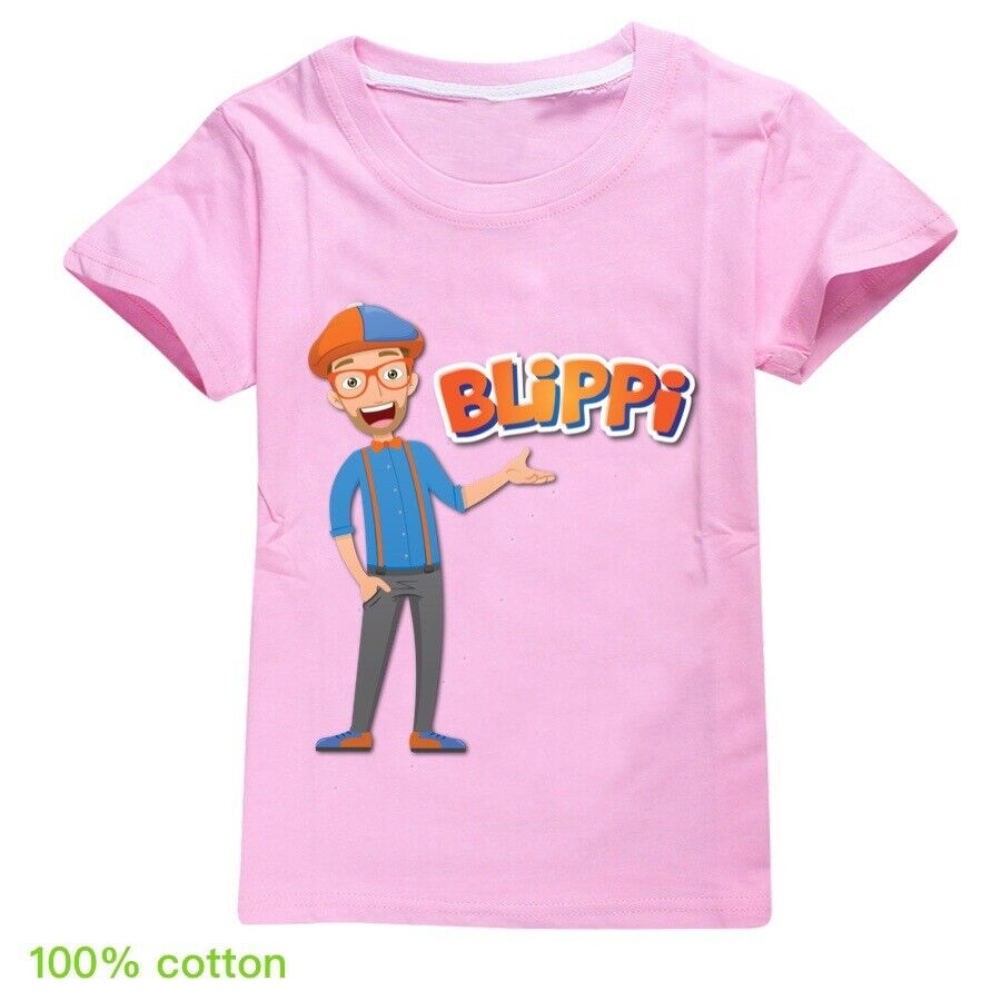 New BLiPPi T-shirt Kids Children Short Sleeve 100% Cotton Summer Casual Tee Tops - Picture 24 of 34