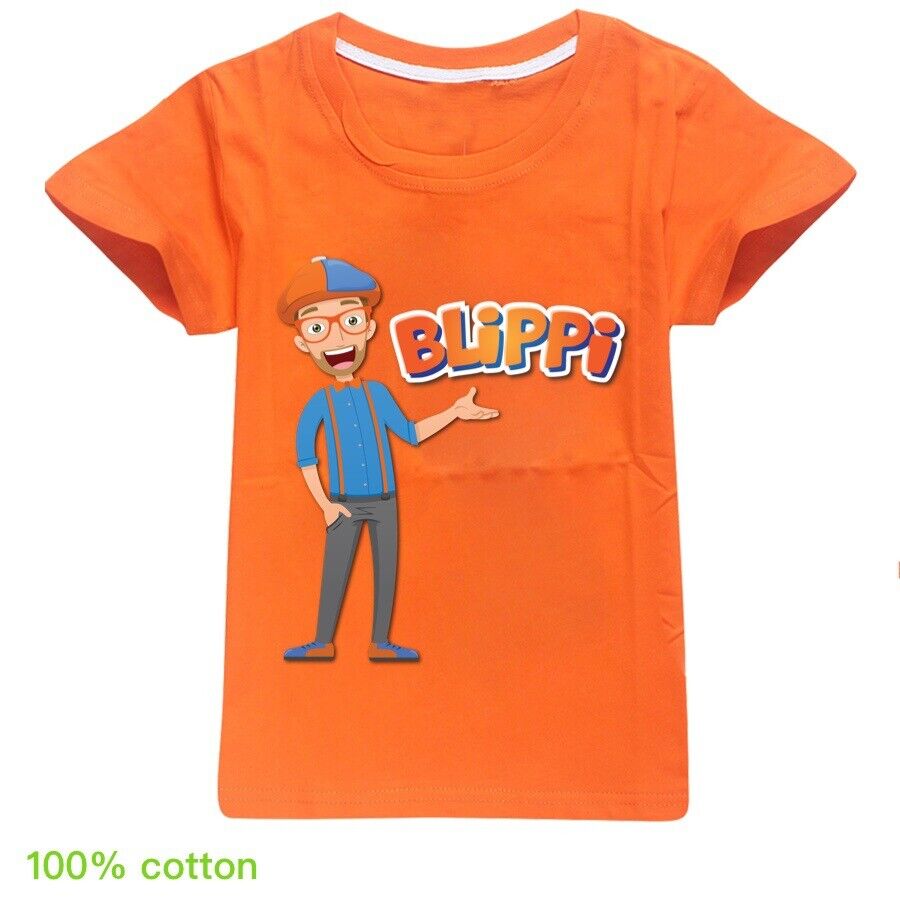 New BLiPPi T-shirt Kids Children Short Sleeve 100% Cotton Summer Casual Tee Tops - Picture 28 of 34