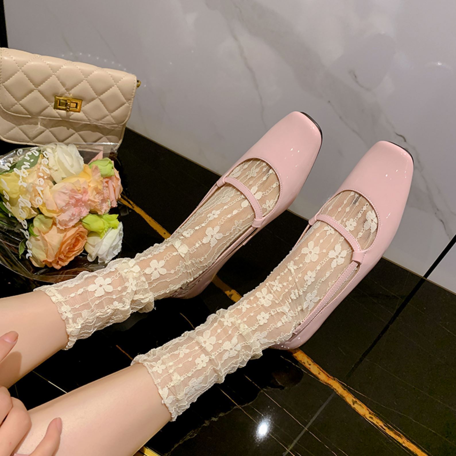 Mujeres Mary Jane Zapatos Planos de Ballet Baile Puntera Cuadrada Hebilla Correa Mocasín Moda - Imagen 15 de 18