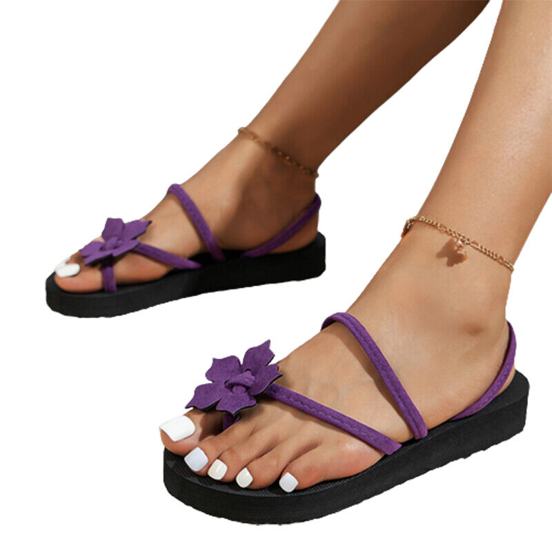 Women Slip On Thong Sandals Flip-flops Womens Beach Walking Lightweight Shoes US - Picture 39 of 44