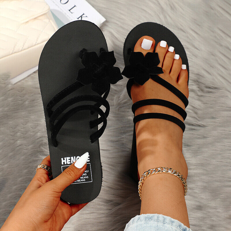 Women Slip On Thong Sandals Flip-flops Womens Beach Walking Lightweight Shoes US - Picture 30 of 44