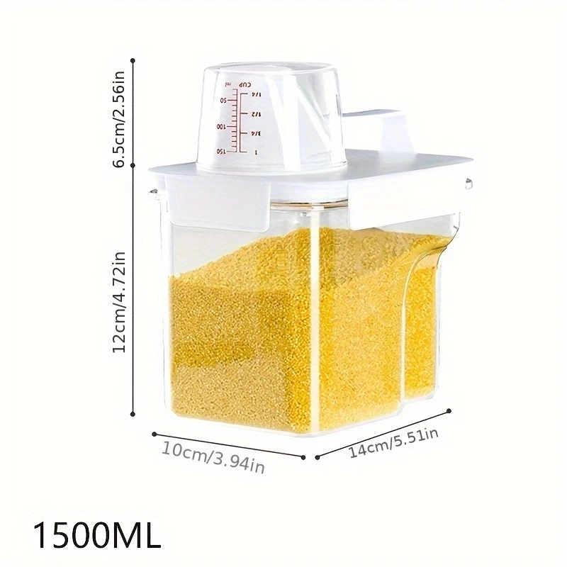 Food Storage Containers with Lids Airtight Measuring Cup Clear Plastic Kitchen