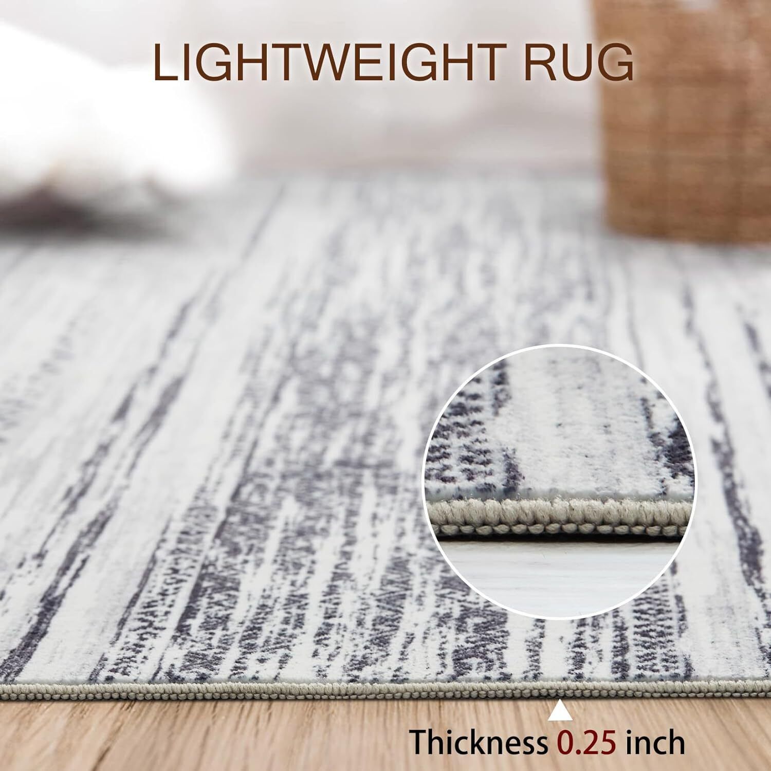 Area Rug Living Room Rugs - 5x7 Washable Large Soft Neutral Boho Moroccan Bohemi - Picture 22 of 25
